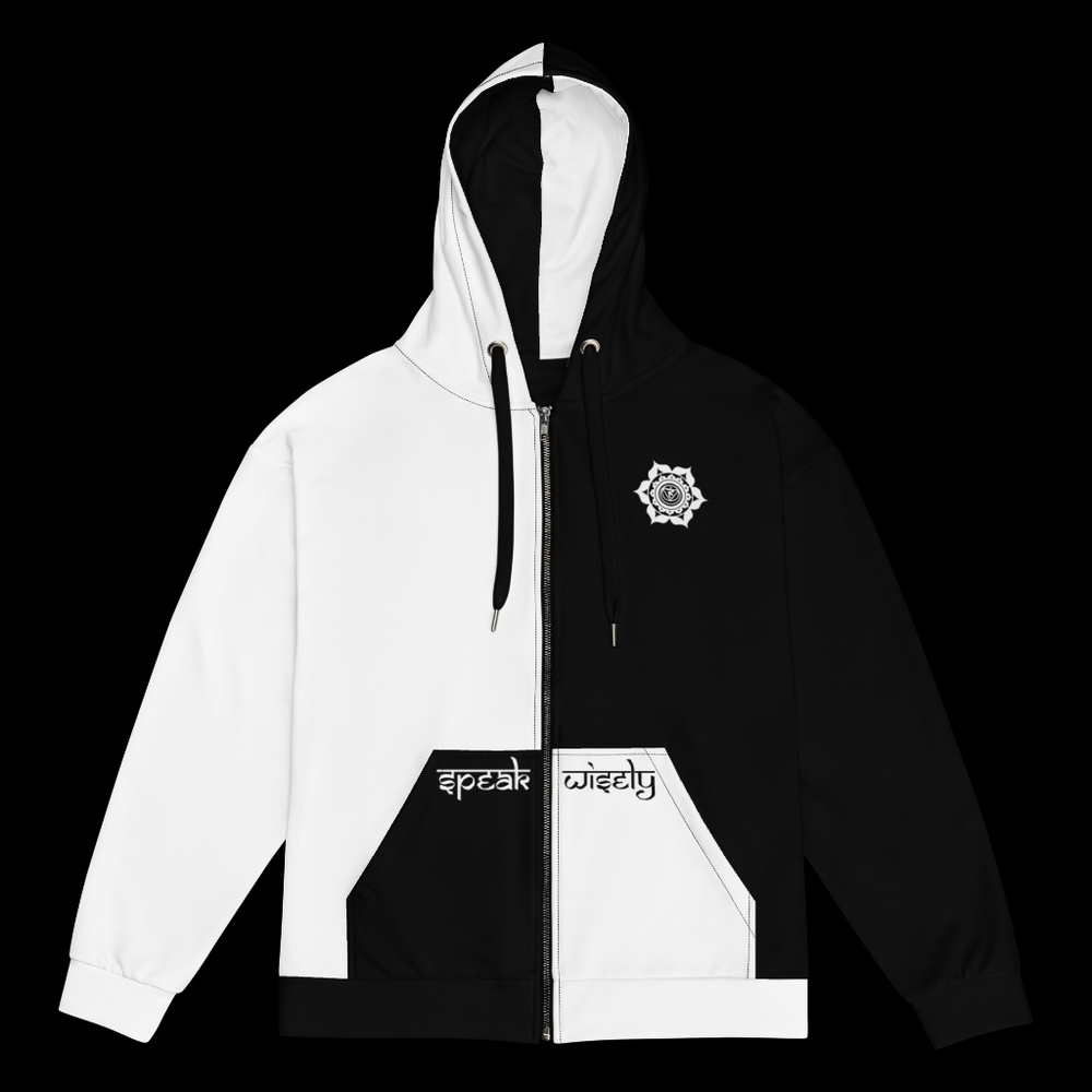 Premium Organic Two Tone Chakra Zip Up Hoodie